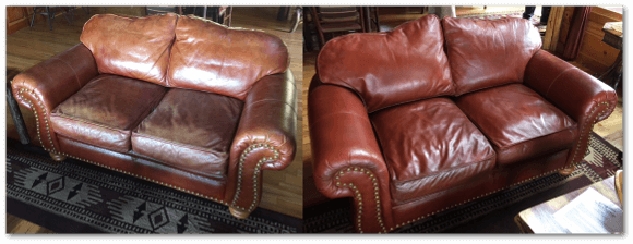 Restored Leather Love Seat