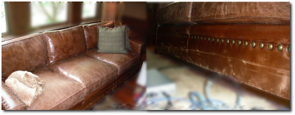Worn Brown Sofa